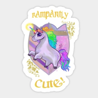 Rampantly Cute! Unicorn Sticker